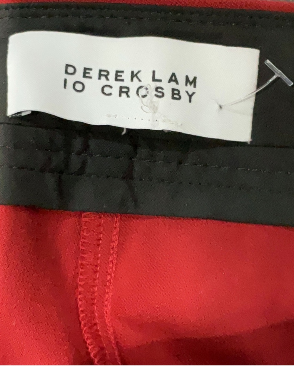 NWOT Derek Lam 10 Crosby Red Sailor Button Wide Leg Pants Approx Size 6 Elegant - Picture 7 of 7